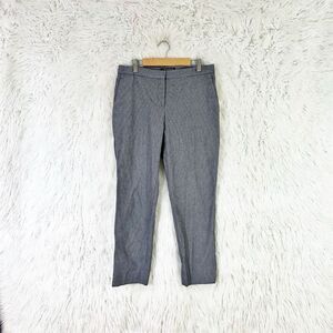 Theory Women's Gray Houndstooth Dress Pants Size 4 Slim Fit Side Zip